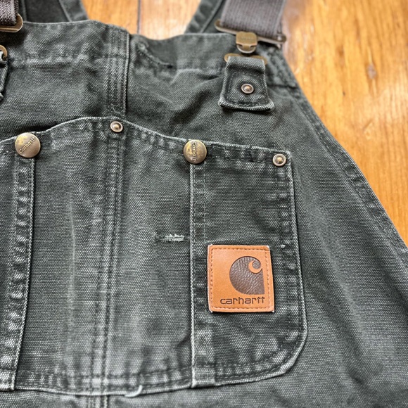 Forest Green Carhartt Work Overalls - Picture 2 of 5
